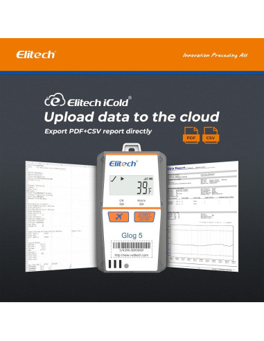 Registrador de Datos de Temperatura Elitech Glog5T 150 Días