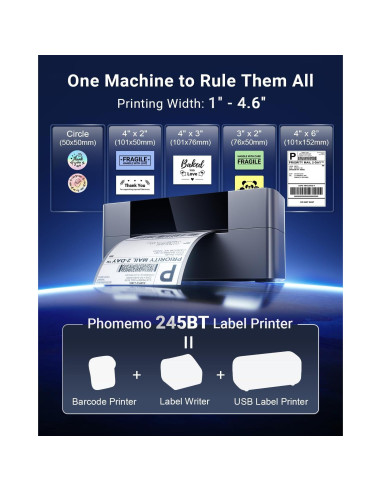 Impresora de Etiquetas Térmicas Bluetooth WCZ 4x6 Inalámbrica