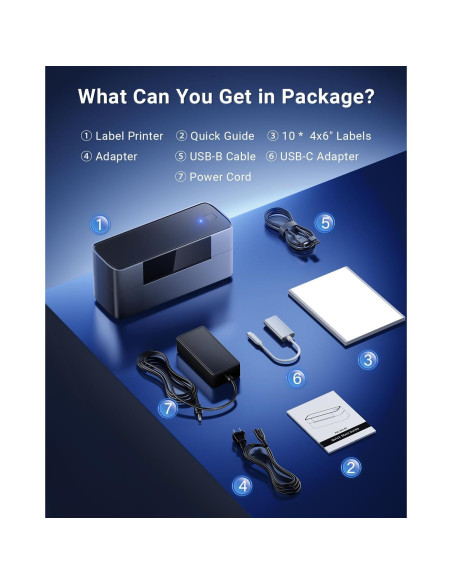 Impresora de Etiquetas Térmicas Bluetooth WCZ 4x6 Inalámbrica