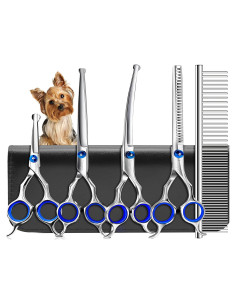 Juego de Tijeras de Aseo Profesional Doscpe 6 en 1 para Mascotas