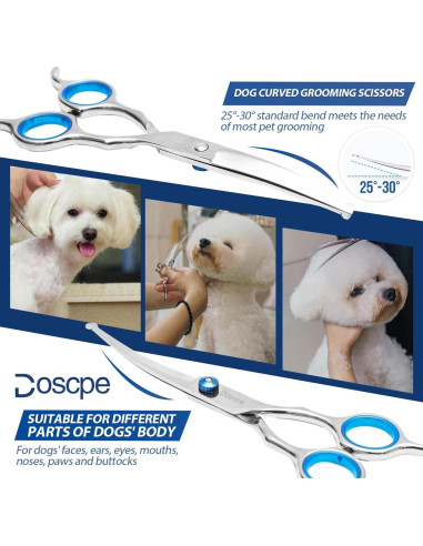 Juego de Tijeras de Aseo Profesional Doscpe 6 en 1 para Mascotas