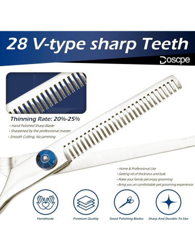 Juego de Tijeras de Aseo Profesional Doscpe 6 en 1 para Mascotas