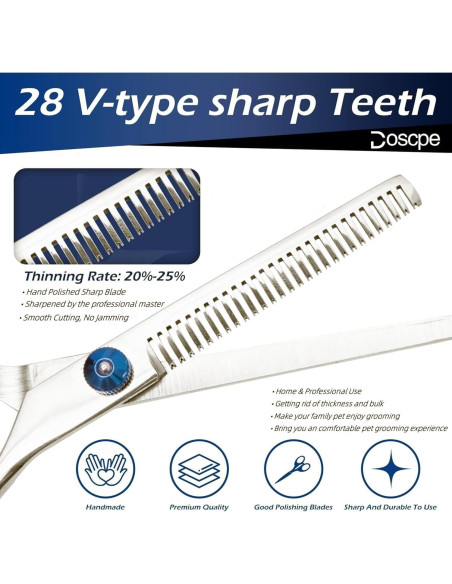 Juego de Tijeras de Aseo Profesional Doscpe 6 en 1 para Mascotas