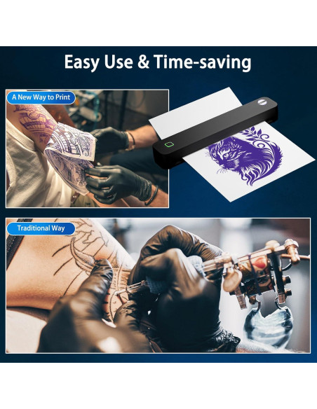 Impresora de Tatuajes Térmica Inalámbrica YUEBBB Negro