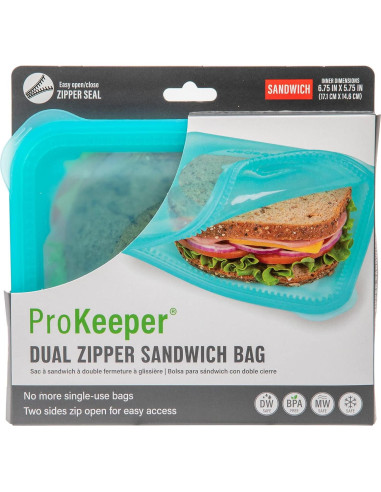 Bolsa de Sándwich de Silicona ProKeeper 710 ml Verde Azulado
