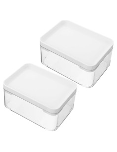 2 Cajas Organizadoras de Lavandería Hemobllo Transparentes 14x10cm