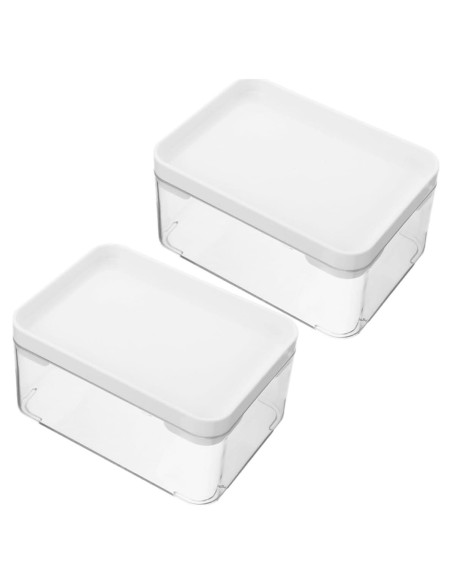 2 Cajas Organizadoras de Lavandería Hemobllo Transparentes 14x10cm