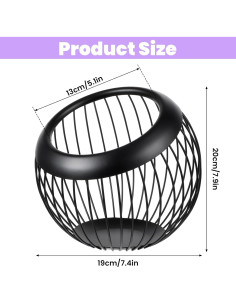 Cesta de Soporte para Cápsulas de Café Molain - Metal Negro 20x20x19cm 2