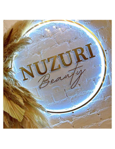 Cartel Acrílico Iluminado Personalizado 50 cm Nuzuri Beauty