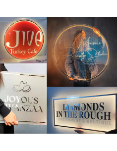 Cartel Acrílico Iluminado Personalizado 50 cm Nuzuri Beauty 2