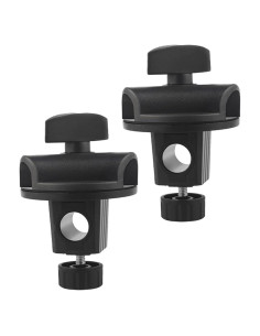 2 Clips de Brazo de Micrófono Ajustables ABS Negro 10cm