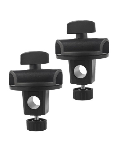 2 Clips de Brazo de Micrófono Ajustables ABS Negro 10cm