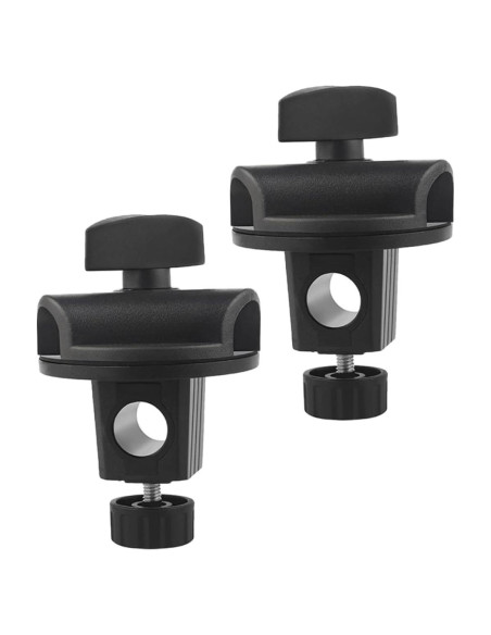 2 Clips de Brazo de Micrófono Ajustables ABS Negro 10cm