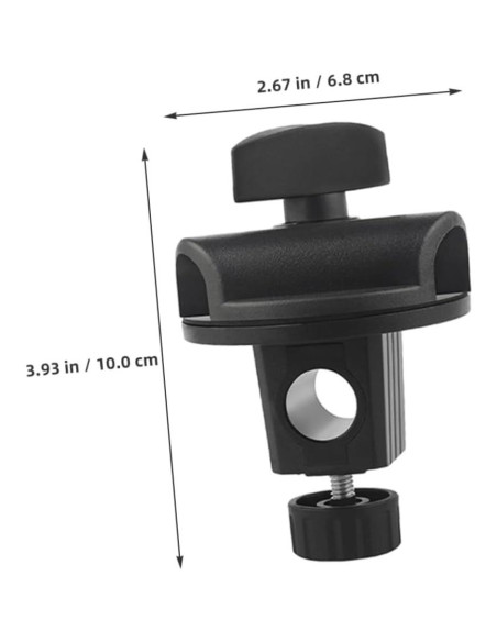 2 Clips de Brazo de Micrófono Ajustables ABS Negro 10cm