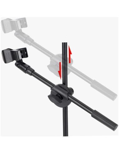 2 Clips de Brazo de Micrófono Ajustables ABS Negro 10cm