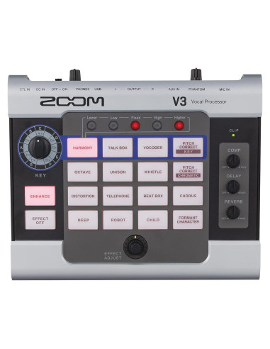 Procesador Vocal Zoom V3 - Efectos de Estudio, Batería AA