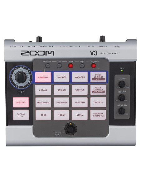 Procesador Vocal Zoom V3 - Efectos de Estudio, Batería AA