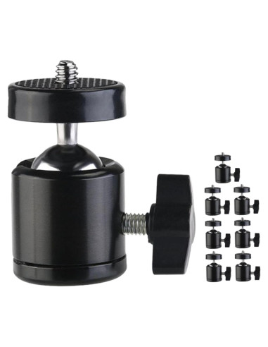 8 Piezas Soporte de Cabeza de Bola Metal para Trípode 1/4"