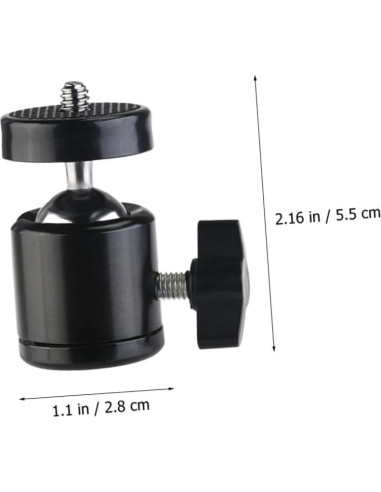 8 Piezas Soporte de Cabeza de Bola Metal para Trípode 1/4"