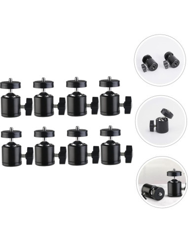8 Piezas Soporte de Cabeza de Bola Metal para Trípode 1/4"