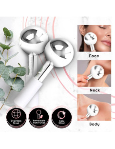 Esferas de Hielo Prime Fitness para Masaje Facial - Blanco 2