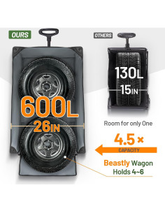 Carro Plegable Timber Ridge 600L Gris con Ruedas Todo Terreno 2