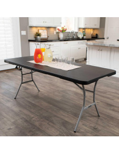 Mesa Plegable 6 Pies Lifetime Negra, Comercial Ligera 2