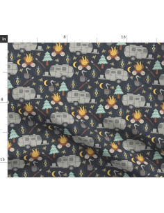 Tela de Algodón Spoonflower Camping Retro 106.68 cm 2