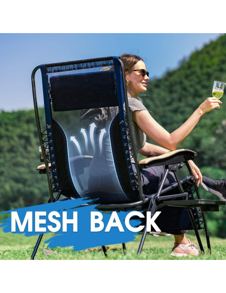 Silla de Patio Reclining Portal XL con Almohadas y Porta Vasos