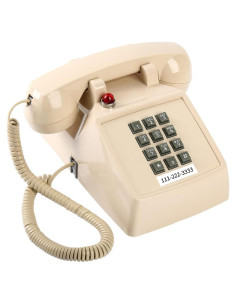 Teléfono de Línea Terrestre Retro Beige HTMengt 0.88kg