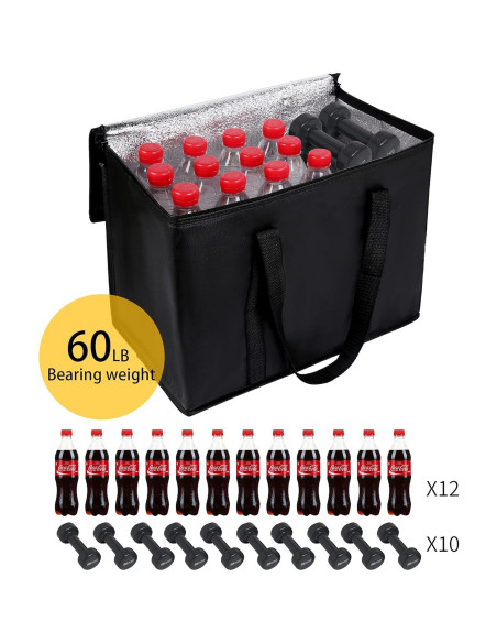 Bolsa de Compras Aislada Musbus 2 Pack Negra 40.6x31.8x22.9cm