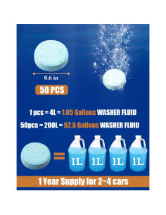 Tabletas Limpiador de Parabrisas TAFFY'S - 50 Piezas, 200L 2