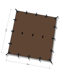 Lona DD Tarp 4x4 Marrón Coyote - 4m x 4m Impermeable 2