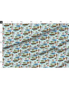Tela Chiffon Spoonflower Pescado Azul Claro 68.58x45.72 cm 2