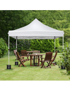 Carpa Plegable VINGLI 3x3m Blanca con Paredes Laterales 2