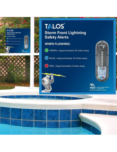 Cartel de Seguridad para Piscina TALOS 35.56cm con Detector de Rayos