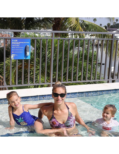 Cartel de Seguridad para Piscina TALOS 35.56cm con Detector de Rayos