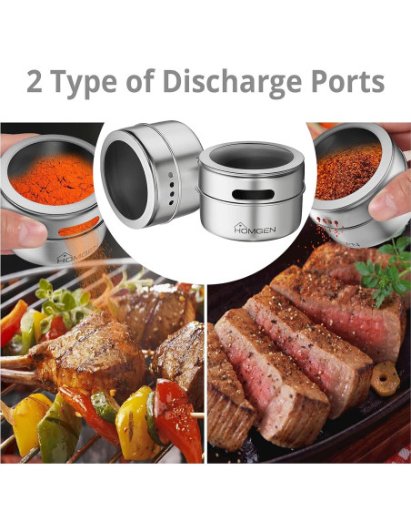 Juego de 12 Tarros de Especias Magnéticos HOMGEN 100ml