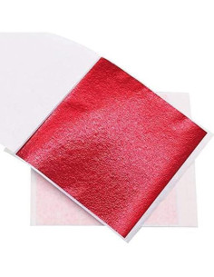 Hojas de Oro Imitación Rojo 100pcs 8.5x8cm para Manualidades 2