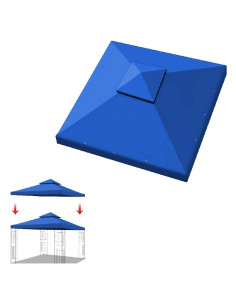 Cubierta de Reemplazo para Gazebo YardGrow 10x10 FT Azul