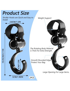 Gancho Colgante Multipropósito OXDFK 2 Pcs para Andador 2