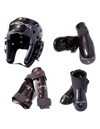 Set de Sparring Macho Dyna 7 Piezas Adulto XL Negro