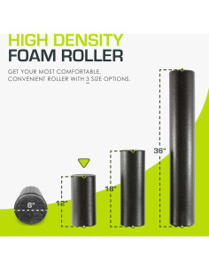 Rodillo de Espuma ProsourceFit 30.48 cm Negro Alta Densidad 2