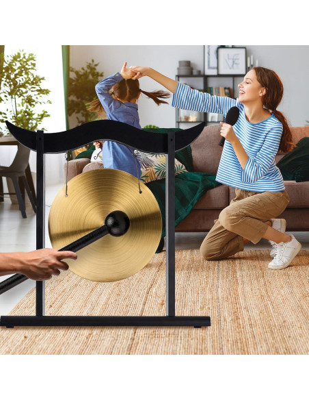 Soporte de Gong de Madera Ecoaterui 14" para Meditación y Yoga