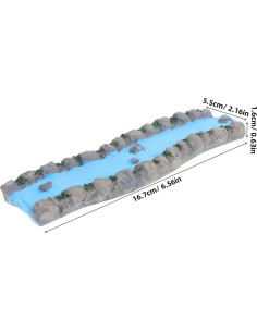Arroyo en Miniatura de Resina TOPPERFUN para Jardín Zen 16.7x5.5cm 2