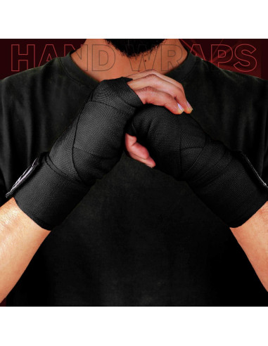 Envolturas de Mano de Boxeo MAVIKS 4.5m Negras para Sparring