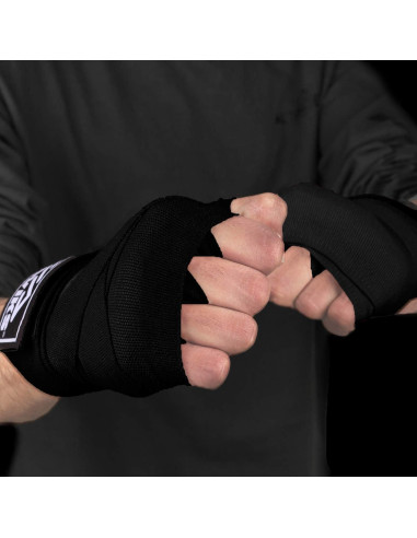 Envolturas de Mano de Boxeo MAVIKS 4.5m Negras para Sparring
