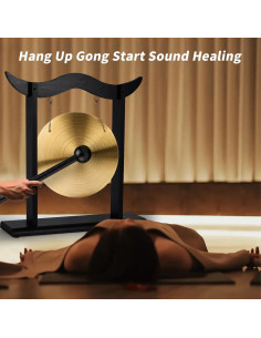 Soporte de Gong de Madera Ecoaterui 14" para Meditación y Yoga 2