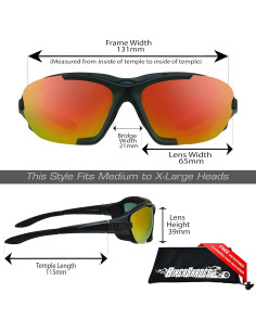 Gafas de seguridad Bikershades Slider Naranja con almohadilla 2
