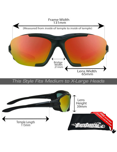 Gafas de seguridad Bikershades Slider Naranja con almohadilla